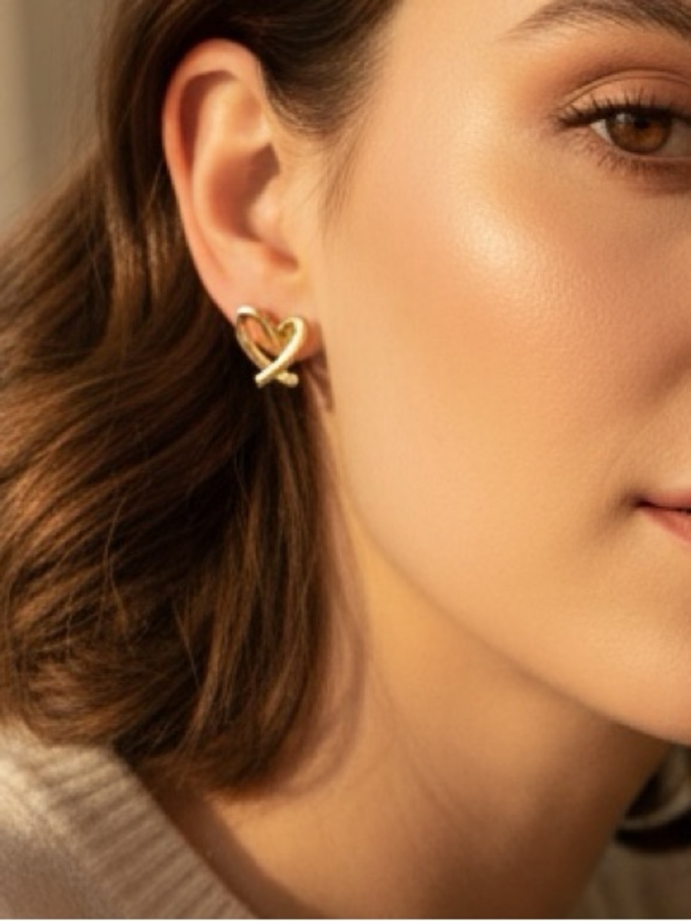 π¨SALEπ¨ Gold Heart Knot Stud Earrings - Womenβs Jewelry
